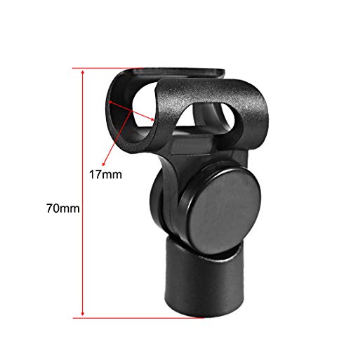 uxcell 4Pcs Universal Microphone Mic Clip Holder for 17mm Mic Stand Handheld 15mm Thread Dia