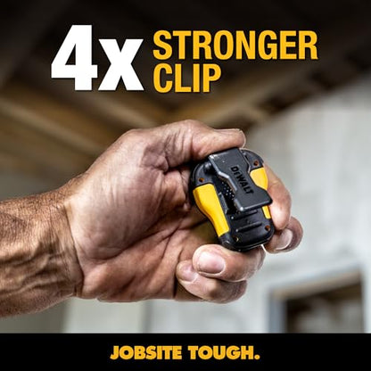 DEWALT Wearable Bluetooth Speaker, Clip-On Wireless Jobsite Pro, (Yellow) | Water-Resistant Portable Speaker (Non-Magnetic), Built-in Mic for Hands-Free Music/Calls, Bluetooth Speaker - color: Yellow