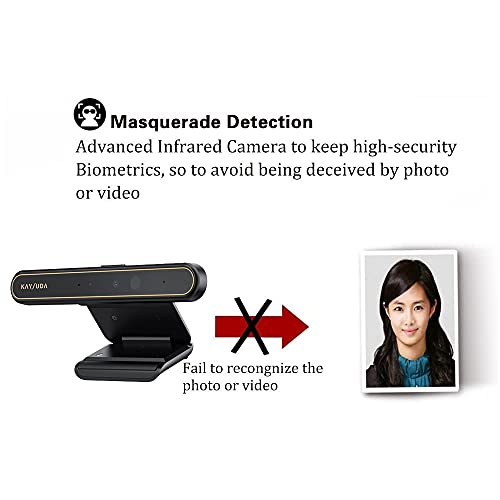 Face Recognition USB IR Camera for Windows Hello, 1080P(Entry Level) Webcam with Dual Microphones for Streaming Video Conference and Recording - size: M