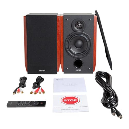 Edifier R1700BTs Active Bluetooth Bookshelf Speakers - 2.0 Wireless Near Field Studio Monitor Speaker - 66w RMS with Subwoofer Line Out