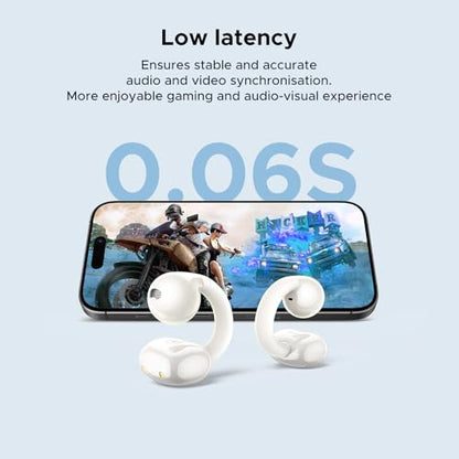 UGREEN HiTune S3 Open Ear Earbuds, Bluetooth 5.4, Clip on Earbuds, White | Lightweight, Comfort, Wireless Headphones ENC Clear Calls, 30H Playtime, IPX5 Waterproof, for Driving Running Workout Cycling - color: White