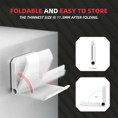 PlayVital FOLD Controller Holder Wall for ps5 ps4 Xbox Switch 2 Pro Headset, 2 Pack Universal Storage Organizer Gaming Controller Stand Headphone Mount - Foldable Anti-slip Adhesive Removable, White - color: White 4 Sets