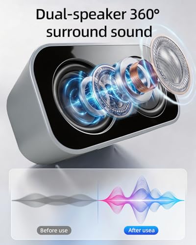 GELRHONR Computer Speakers for Desktop PC, 2×3W Small Stereo Speakers,USB Powered with 3.5mm Aux and Volume Control,Plug and Play for Laptop,Tablet 1.2M,Grey