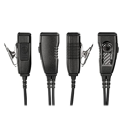 2 Pack BDS15-Y2 D-Shape Style Earphone with PTT MIC for Motorola Vertex Standard VX-6E VX-120 FT-270R VX-7R FT-277R - size: 2 Pieces
