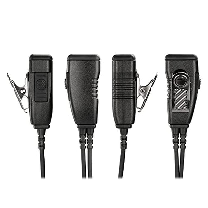 2 Pack BDS15-Y2 D-Shape Style Earphone with PTT MIC for Motorola Vertex Standard VX-6E VX-120 FT-270R VX-7R FT-277R - size: 2 Pieces