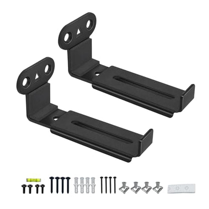 Soundbar Wall Mount, Depth Adjustable 3.7”-6.3”, All Metal,2 Packs | Hold up to 30 lbs, Sound Bar Mounts Under TV for Sonos,Bose, Vizio, LG,Samsung, Sony, JBL and More,DX-118,Black