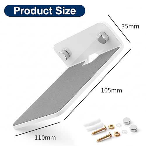 Wall Mount Shelf Metal L-Shaped Speaker Holder, Universal Single Sound Speaker Wall Mount Bracket, Small Storage Rack for Smart Speakers, Projector, Router, Remote, Home Organizer, 105×110×35mm, White