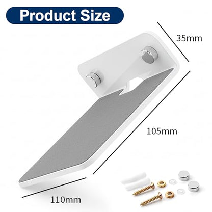 Wall Mount Shelf Metal L-Shaped Speaker Holder, Universal Single Sound Speaker Wall Mount Bracket, Small Storage Rack for Smart Speakers, Projector, Router, Remote, Home Organizer, 105×110×35mm, White