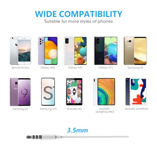 Wired iPhone Earbuds/Headphones/Earphones with 3.5mm for iPhone,iPad | [MFi Certified] with Mic, Volume Control Compatible with iPhone,iPad,iPod,Computer,MP3/4,Android Most 3.5mm Audio Devices