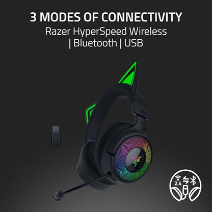 Razer Kraken Kitty V3 Pro Wireless RGB Gaming Headset, Black - color: Black