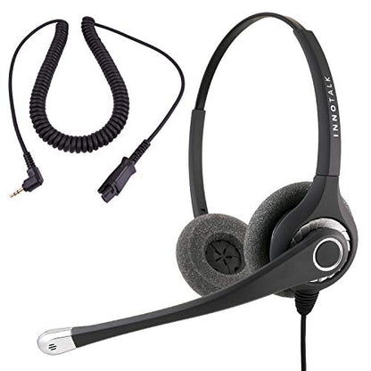 2.5 mm Headset, Noise Cancel Mic, Shock Protection Swiveling Speaker - size: Superb Binaural
