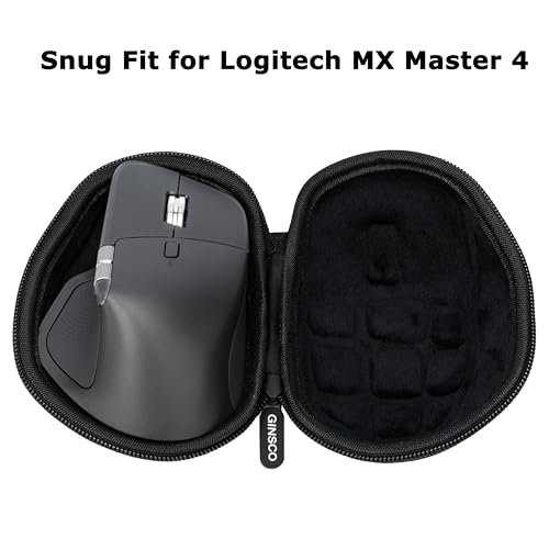 Ginsco Hard Travel Case Compatible with Logitech MX Master 4 / MX Master 3S / Master 3 Ergonomic Wireless Mouse, Universal Hard Shell Storage Case (Black, L) - color: Black, size: L