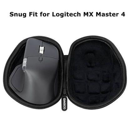 Ginsco Hard Travel Case Compatible with Logitech MX Master 4 / MX Master 3S / Master 3 Ergonomic Wireless Mouse, Universal Hard Shell Storage Case (Black, L) - color: Black, size: L