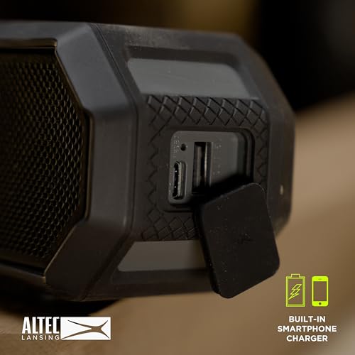 Altec Lansing Magnetic Bluetooth Speaker HYDRAJOLT 2.0, Waterproof IP67, 12W Output Power, 16H Battery, Multicolor LED, 100ft Wireless Range, Voice Assistant, USB-C Quick Charge - color: Black/Royal Blue