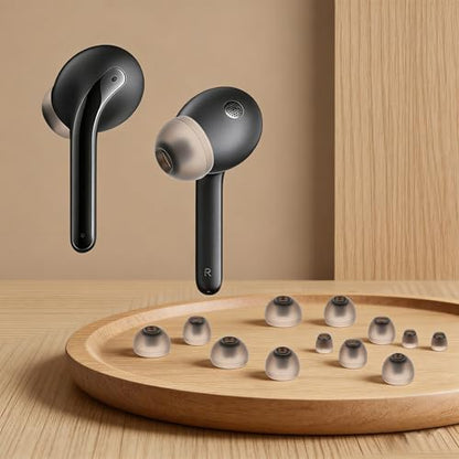 12 Pairs Extra Small Earbud Tips Earbud Cushion Replacement Suear Silicone Covers Earbuds Ears Tips Replacement S/M/L Sizes Soft Grey Earphones Ears Gels Buds Replacements for in-Ear Headphones