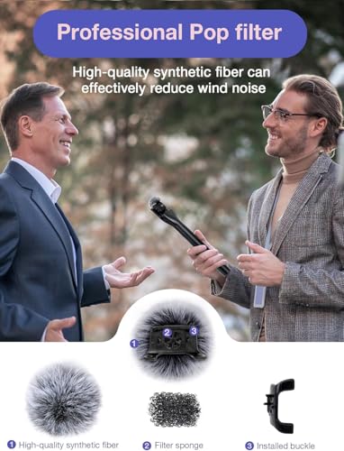 YOUSHARES Microphone Wind Muff Compatible with DJI Mic Mini - 4 Packs Furry Windproof Cover Suitable for DJI MINI 2024 Wireless to Reduce Wind Noise