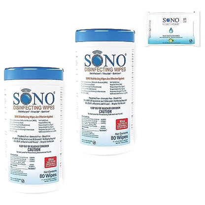 SONO Disinfecting Wipes - 160 Count (Pack of 2) + Sanitizer, Alcohol-Free, No Bleach, Medical-Grade, Multi-Surface Cleaning for Home, School, Office - size: 160 Count (Pack of 2)