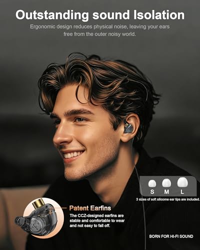 AILKIN 3.5mm Wired Earbuds with Microphone, Noise Isolating HiFi Earphones | 3.5mm Wired Earbuds Compatible with Android, PS5, Xbox, Switch, Laptop, Over-Ear Earbuds, Noise Isolating Over-Ear Earbuds