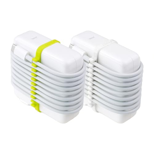 [2-Pack] Most Compact MacBook Cable Organizer – Travel Cord Reel for 61/67/87/96/140W Apple Chargers | Slim Fit, Lightweight & Durable 3D Print with Recyclable Material