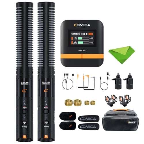 comica VM40 Combo Wireless Shotgun Microphone,2.4G Super Cardioid Polar Pattern,48kHz/32-bit Float Recording,Wired/Wireless Dual Modes,32G On-Board Recording Mic(VM 30 Upgraded Version) - size: Comica CVM-VM40 Combo