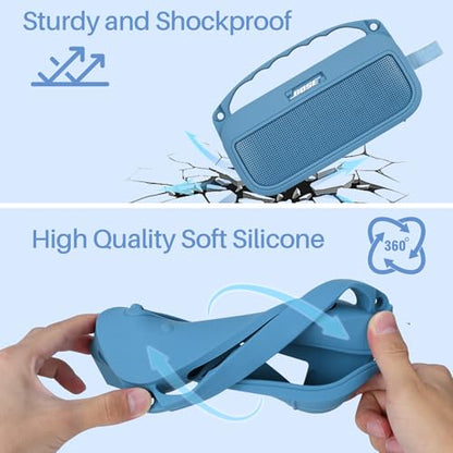 Lebakort 2nd Gen Silicone Cover Compatible with Bose SoundLink Flex 2nd Gen/Bose SoundLink Flex Portable Speaker (Blue Dusk Cover) - color: Blue Dusk Cover