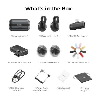 SMALLRIG Wireless Mic S70 Cover Kit (2 TX + 2 RX + 9 Mic Covers) - Black
