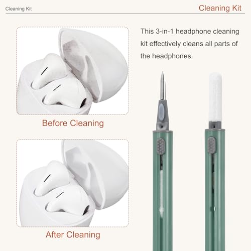 4PCS Earphone Cleaner Kit - Ultra Portable Multi-Function Cleaner Kit Soft Brush for Bluetooth Earphones Case Cleaning Tools, Green - color: Green