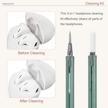 4PCS Earphone Cleaner Kit - Ultra Portable Multi-Function Cleaner Kit Soft Brush for Bluetooth Earphones Case Cleaning Tools, Green - color: Green