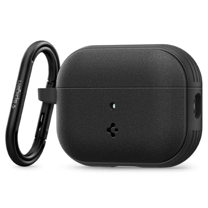 Caseology by Spigen Vault Designed for AirPods Pro 2 Case (2022/2023) | Non-Slip Grip Texture, Drop Protection Cover with Carabiner, Wireless Charging Compatible - Matte Black
