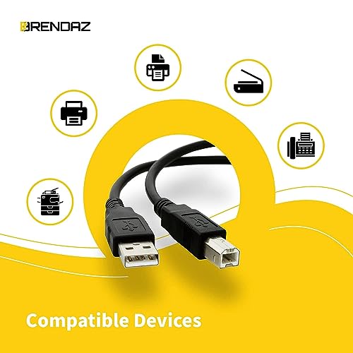 BRENDAZ 6ft. USB Cable Compatible with Samson G-Track Pro USB Microphone & C01U Pro USB Condenser Mic. (6-Feet) - size: 6-Feet