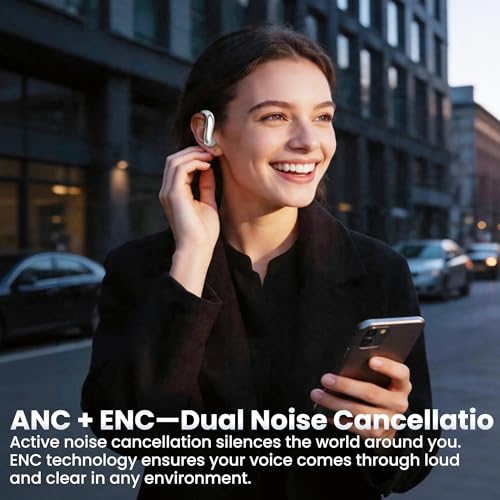 Bluetooth Headphones Wireless Earbuds Bluetooth 6.0 Headphone, Sport Bluetooth Earbuds Stereo Deep Bass Over Ear Bud with Earhooks, IPX5 Waterproof Earphone for Gym/Running/Workout White - color: White
