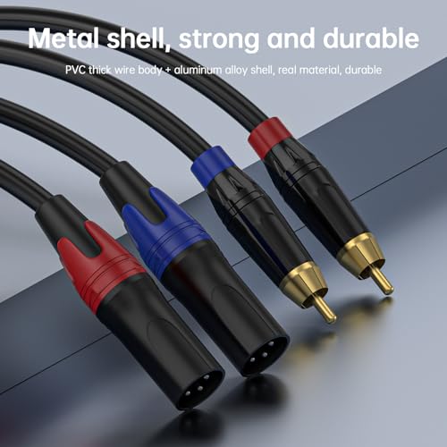 25ft RCA to XLR Cable - 4N OFC, Dual RCA Male to Dual XLR Male, HiFi Audio, Amplifier, Mixer, Microphone - size: 25FT-RCA Male to XLR Male