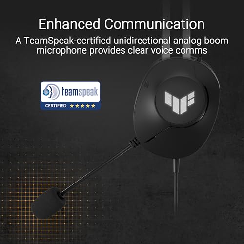 ASUS TUF Gaming H1 Gen II Wired USB-A Gaming Headset with Mic | 40mm Drivers, Virtual 7.1 Surround Sound, TeamSpeak-Certified Mic, Lightweight, Removeable Ear Cushions, for PC, PS5, PS4