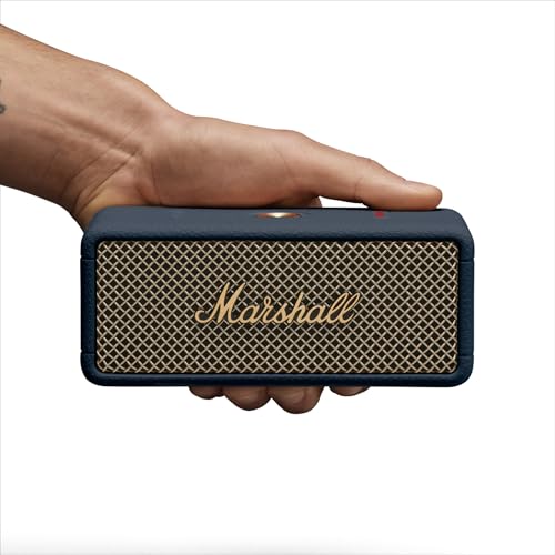 Marshall Emberton III Portable Bluetooth Speaker - Rugged Waterproof/Dust-Proof Design | Loud Stereo Sound, Deep Bass | Compact and Wireless for Travel and Outdoors - Midnight Blue - color: Blue