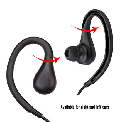 Retevis RT22 Walkie Talkie Earpiece, for RT68/RT21/H777/RT27/RT68H | 2 Pin, Compatible with Pxton, Baofeng BF-888S/BF-T26, Kenwood Two Way Radio, Walkie Talkie Earpiece with Mic(1 Pack) - size: Standard size