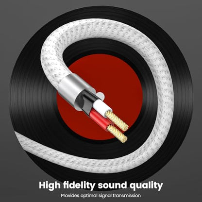 MOSWAG 3.5mm 1/8" TRS to 2 x 6.35mm 1/4" TS Mono Y Cable 3.28FT/1Meter Splitter Cable Compatible with Phone,iPod,Laptop,CD Players,Power Amplifier,Mixer,Home Stereo Systems - color: White, size: 3.28FT/1Meter