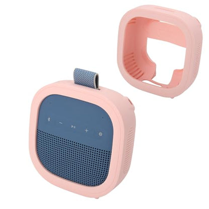 1 Pack Silicone Case for Bose SoundLink Micro 2nd Gen Speaker, Shockproof Protective Skin Cover Sleeve Soft Silicone Cover (Case Only) (Pink) - color: Pink