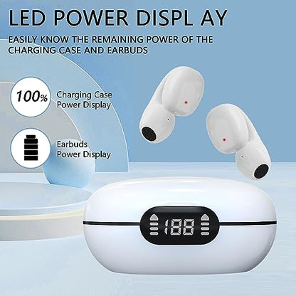 Wireless Earbuds,Wireless Ear Clip Bone Conduction Headphones,Open Sport Bone Earbuds,Bluetooth 5.3 Bone Conduction Head,Running Workout Painless Wearing Earring Earphone,for iOS Android Samsung