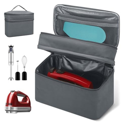 Portable Hand Mixer Storage Bag With Double Layer Design TravelOrganizer Bag For Kitchen Accessories And Easy Carrying