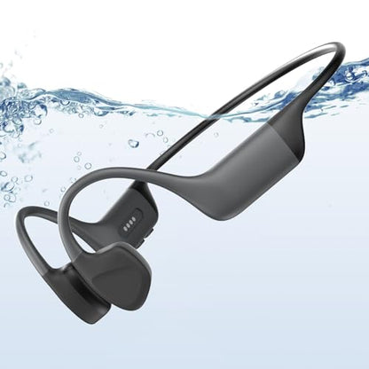 Bone Conduction Headphones Swimming,Waterproof IP68,Bluetooth 5.4, Built-in 32GB TF Swimming Headphones Underwater Music Player, Open Ear Bluetooth Earbuds(Grey)