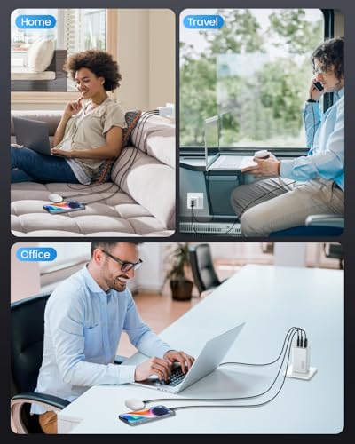 150W USB C Charger Block,GaN III Compact Foldable Wall Charger 3 Port Fast Charging Station,PD QC PPS Portable USB C Hub 100W Laptop Adapter for MacBook Pro/Air,iPad,iPhone 16/Pro,Galaxy S24,Dell etc - color: White