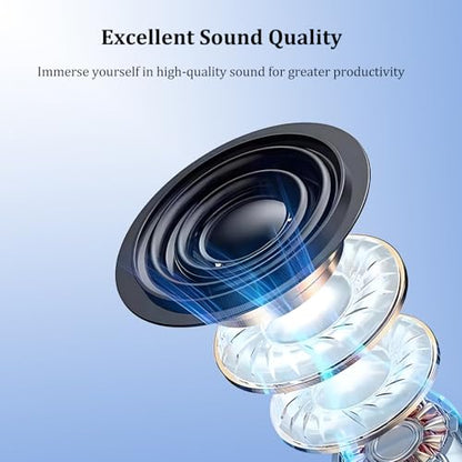 Wired USB Earbuds with Boom Mic for PC Mac Laptop Computer