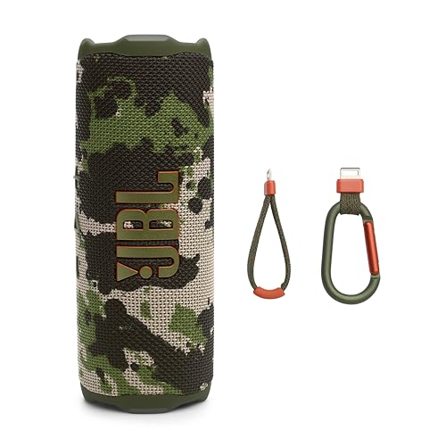 JBL Flip 7 Portable Bluetooth Speaker, Waterproof and Drop-Proof - Squad | Up To 16 Hours Playtime, IP68 Dustproof Build, Clip-On Loop, USB C Lossless Audio, Links With Other Speakers For Outdoor Use - color: Squad