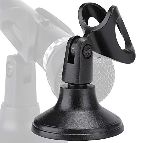 Desktop Mic Stand, Adjustable Microphone Stand Desk, ABS Table Top Microphone Stand with 3x1.6in Base, Compact Mic Holder Desktop for Network Broadcast, Sing Online, Home