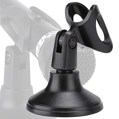 Desktop Mic Stand, Adjustable Microphone Stand Desk, ABS Table Top Microphone Stand with 3x1.6in Base, Compact Mic Holder Desktop for Network Broadcast, Sing Online, Home
