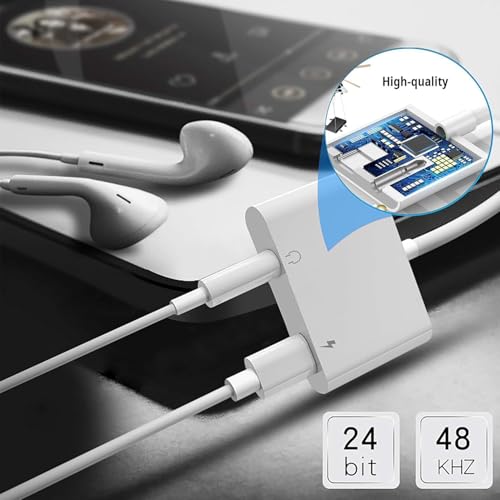 [MFi Certified] 3 Pack 2 in 1 Headphone Audio & Charger Compatible for iPhone 14 13 12 11 XS XR X 8 7 6 iPad,Support All iOS System