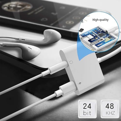[MFi Certified] 3 Pack 2 in 1 Headphone Audio & Charger Compatible for iPhone 14 13 12 11 XS XR X 8 7 6 iPad,Support All iOS System