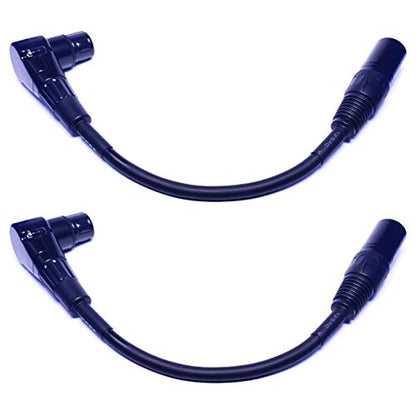 CNCESS Right Angle Female XLR to Straight Male XLR Cable, 2 Pack | 3-Pin to 3-Pin, Plug Cable