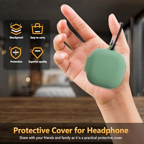 Protective Earphone Case for Earbuds Matcha Green Silicone Cover with Charging Moisture and Scratch Resistant Headphone Case for Earphones
