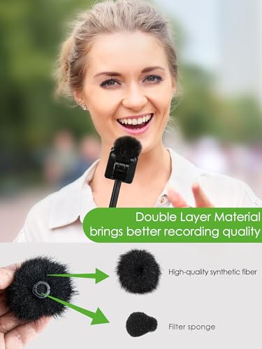 YOUSHARES Microphone Windscreen for Rode Wireless Me, Furry Pop Filter Wind Muff Compatible with Rode Wireless Me Wireless Microphone System, Reduce Background Noise Improve Sound Quality (2 Pcs)